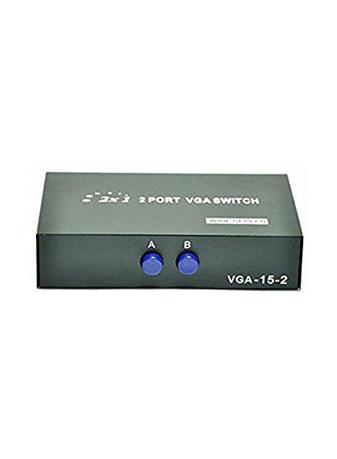 2-Ports VGA Switch TV Box Adapter Black/White/Blue - Image 1