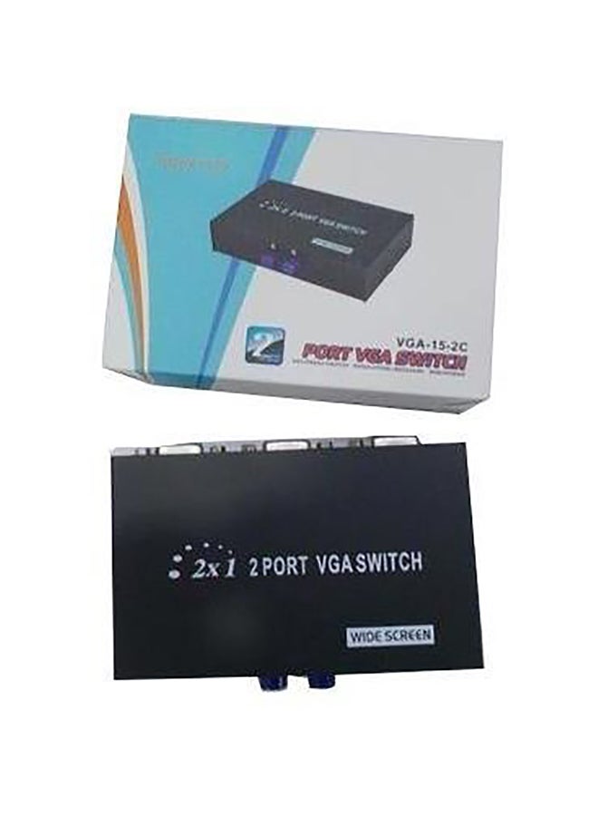 2-Ports VGA Switch TV Box Adapter Black/White/Blue - Image 3