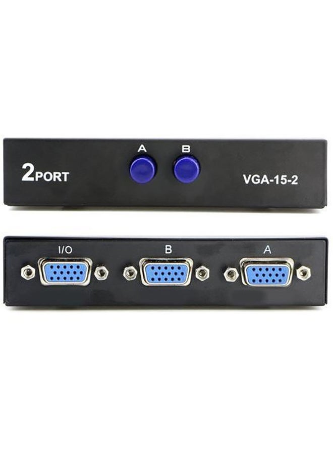 2-Ports VGA Switch TV Box Adapter Black/White/Blue - Image 2