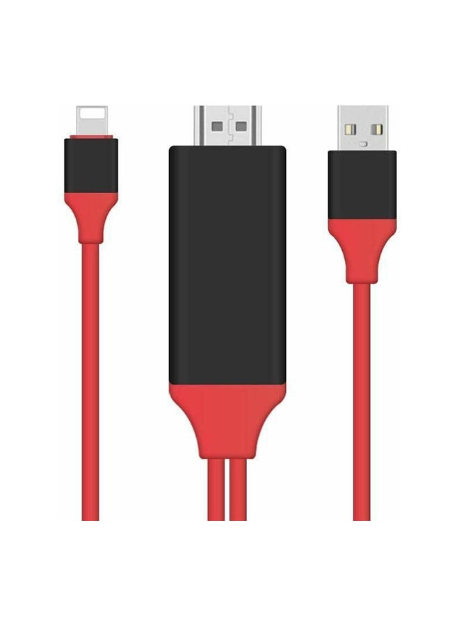 Generic - Lightning To HDMI Cable Adapter Red/Black - Image 1