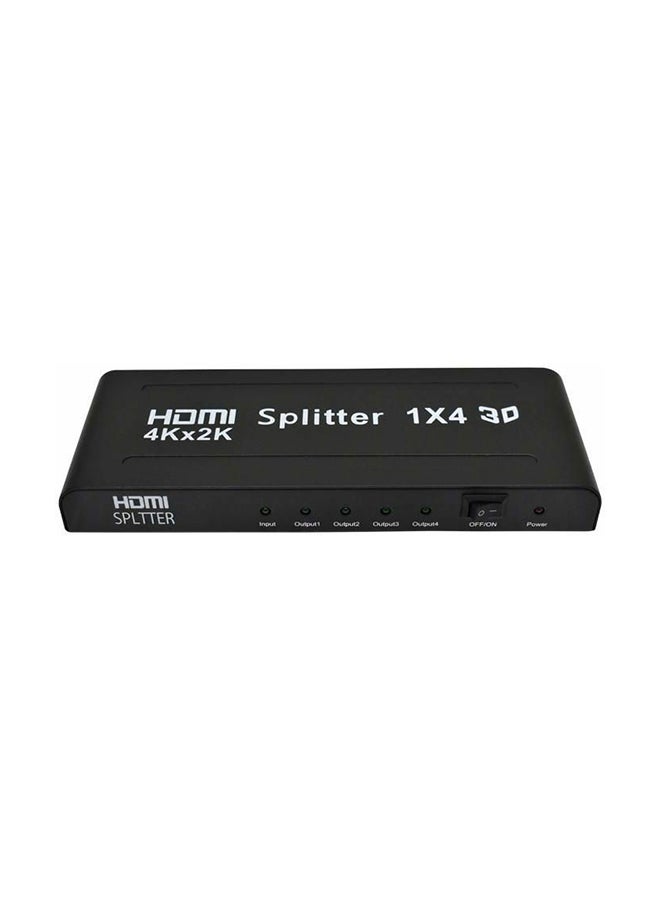 مجموعة مقسم بجودة 4K بـ 4 منافذ HDMI مع قابس من قطعتين أسود - Image 2