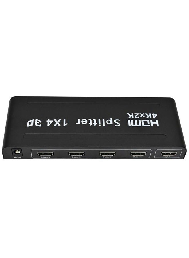 مجموعة مقسم بجودة 4K بـ 4 منافذ HDMI مع قابس من قطعتين أسود - Image 3