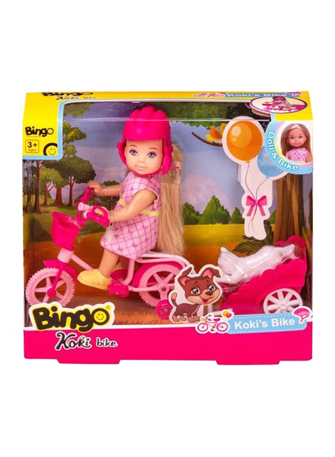 Bingo - Koki Baby Doll With Bike And Cat - Image 1