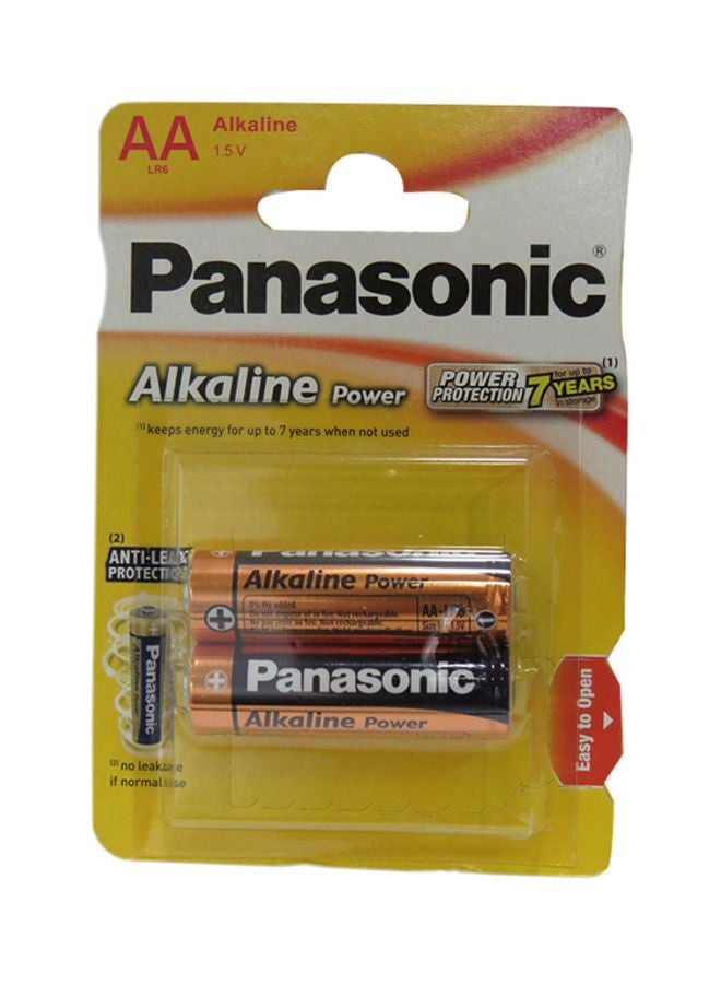 Panasonic 10-Piece LR6 AA Alkaline Power Battery Black/Gold - Image 2