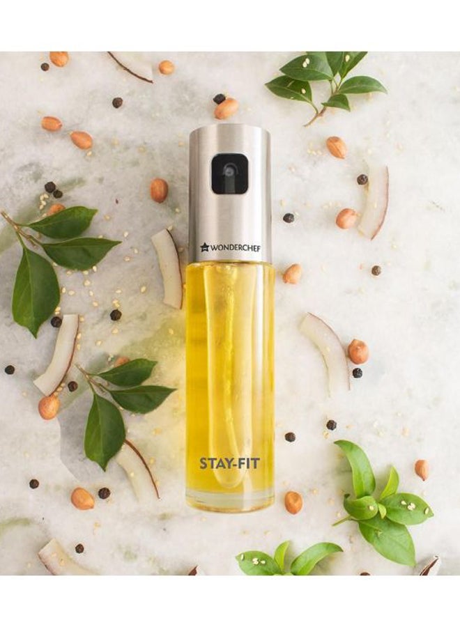 Wonderchef Stay Fit Oil Sprayer Clear/Silver 100ml - Image 2