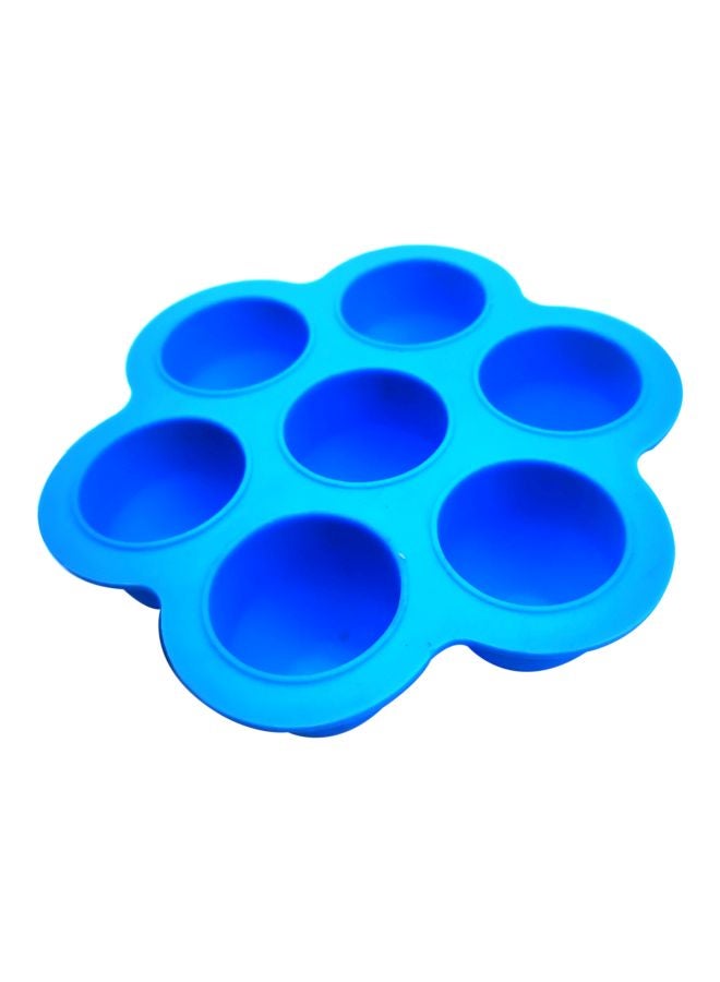 asmat 7-Hole Round Shape Ice Cube Tray Blue/Clear 16x16cm - Image 2