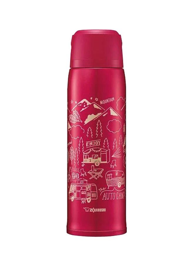 Zojirushi - Stainless Steel Vacuum Insulated Flask Red/Beige 25cm - Image 1
