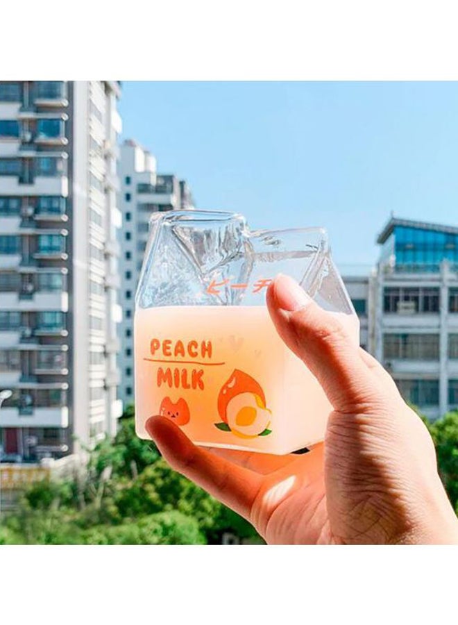 سابو كوب ماء بطبعة "Strawberry Milk" شفاف/ أحمر/ وردي 9.5x7.3x7.3سم - Image 5