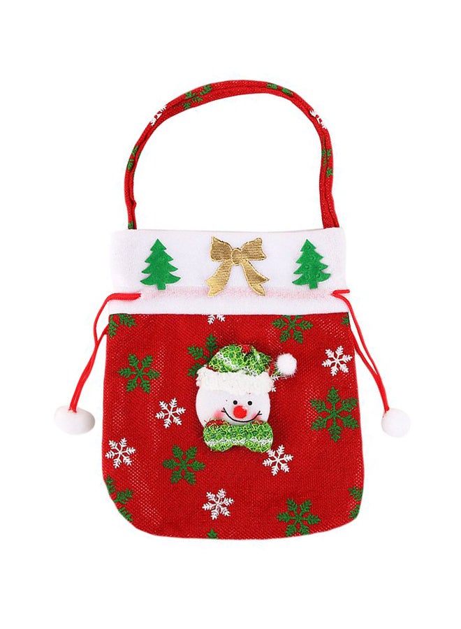 بيوينتي حقيبة هدايا بتصميم الكريسماس أخضر/ أبيض/ أحمر