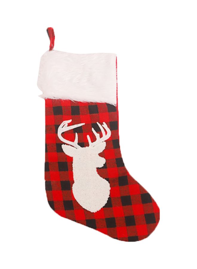 Beauenty Decorative Reindeer Head Stocking Red/White/Black 50x29cm  - Image 1