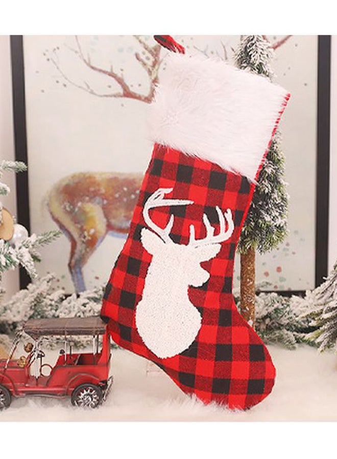 Beauenty Decorative Reindeer Head Stocking Red/White/Black 50x29cm  - Image 2