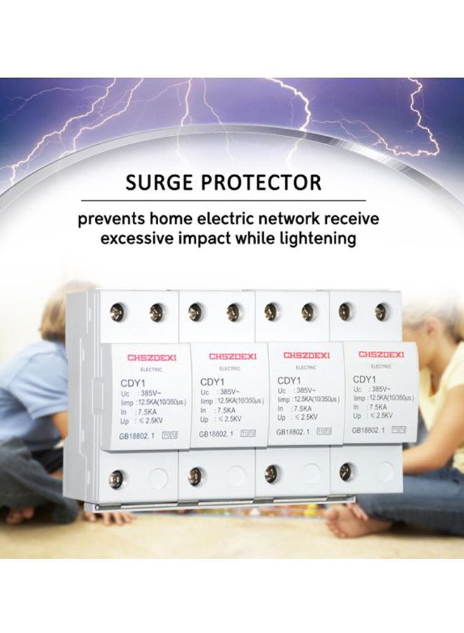4-Piece House Surge Protector White 9.6x14.4cm - Image 4