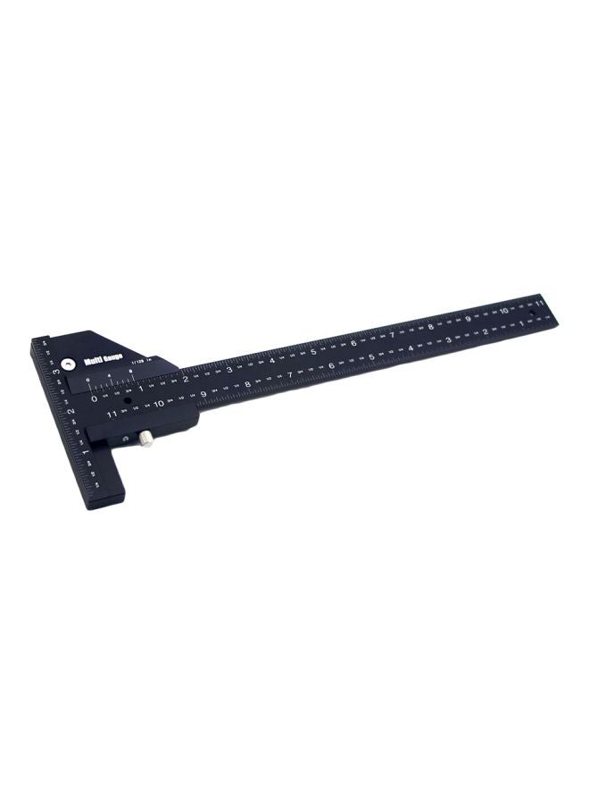 Generic Aluminum Alloy T-Shaped Ruler Black 30x10x2.5cm  - Image 1