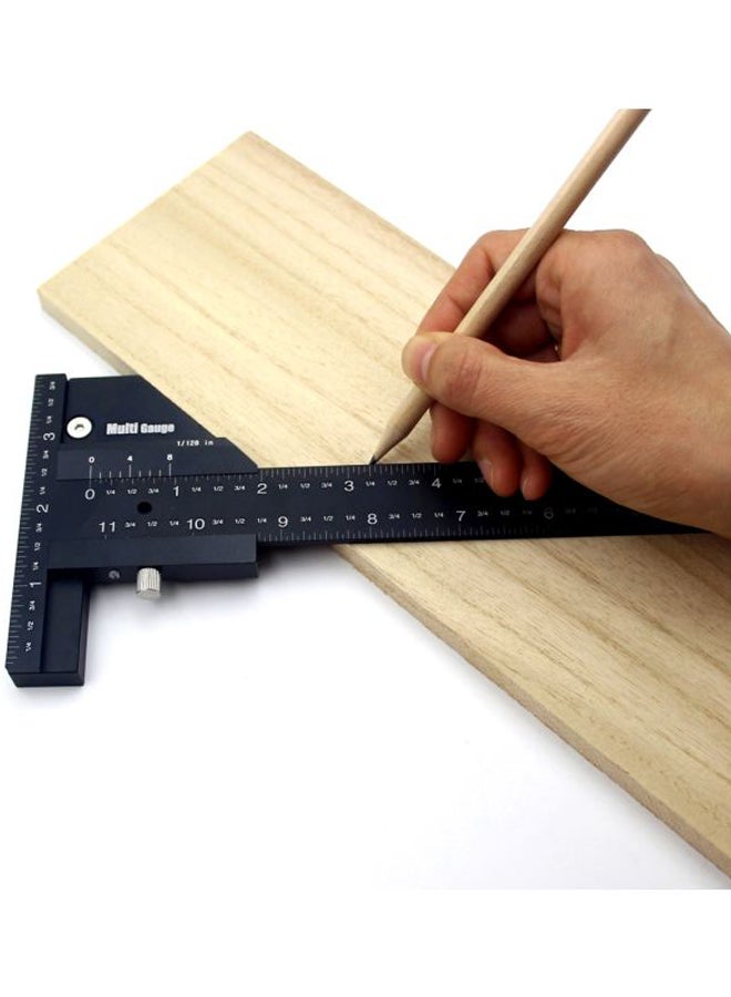 Generic Aluminum Alloy T-Shaped Ruler Black 30x10x2.5cm  - Image 2