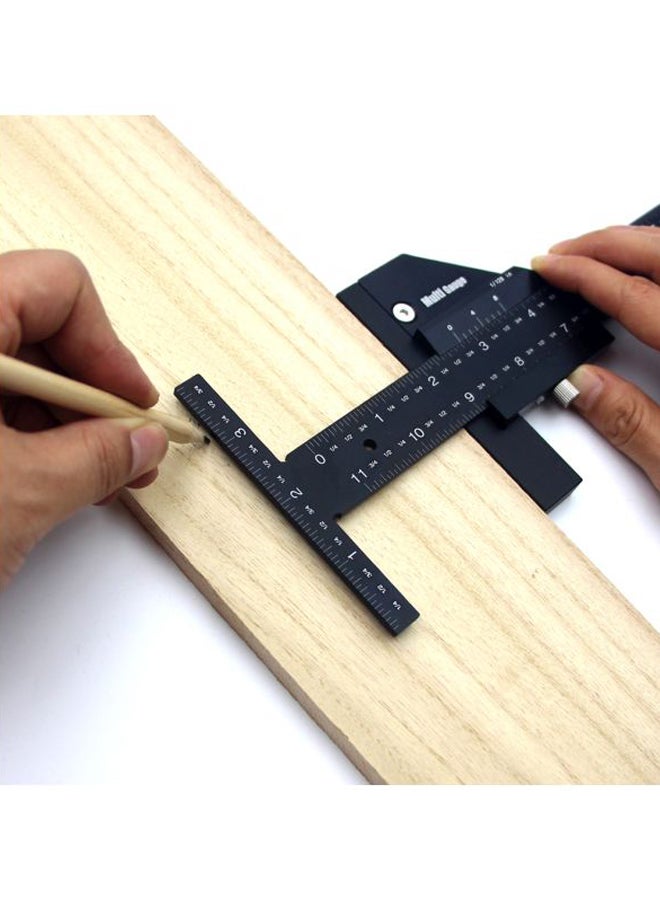Generic Aluminum Alloy T-Shaped Ruler Black 30x10x2.5cm  - Image 5