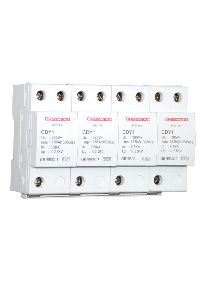 4-Piece House Surge Protector White 9.6x14.4cm - Image 1