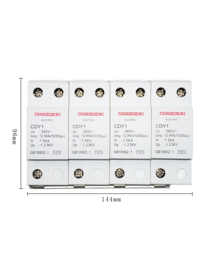 4-Piece House Surge Protector White 9.6x14.4cm - Image 2