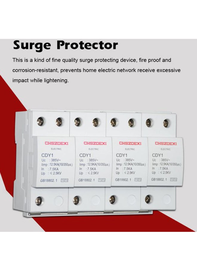 4-Piece House Surge Protector White 9.6x14.4cm - Image 5
