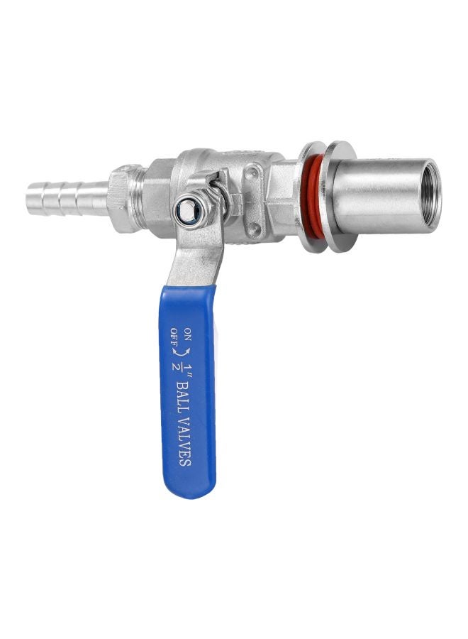 Stainless Steel Compact Ball Valve Silver/Blue 19.00X5.00X13.00cm - Image 1