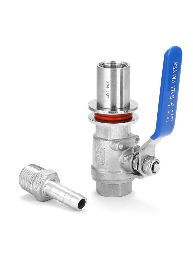 Stainless Steel Compact Ball Valve Silver/Blue 19.00X5.00X13.00cm - Image 5