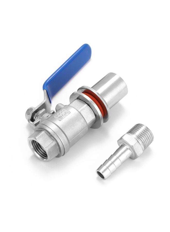 Stainless Steel Compact Ball Valve Silver/Blue 19.00X5.00X13.00cm - Image 4