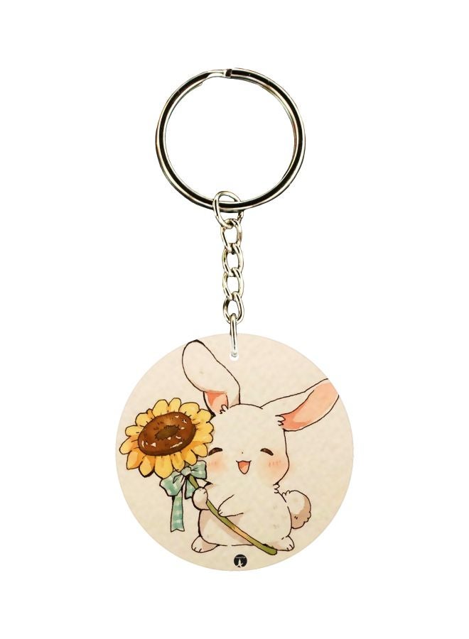 BP Little Rabbit Printed Round Keychain