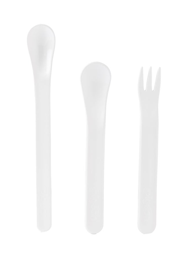 pigeon 3-Piece Baby Cutlery Set - White  - Image 1