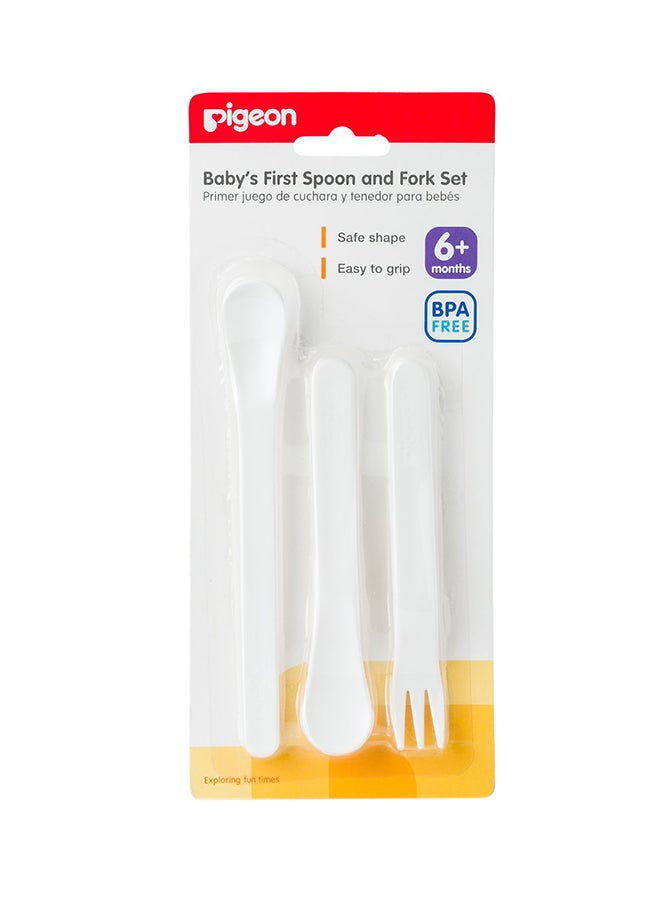 pigeon 3-Piece Baby Cutlery Set - White  - Image 2