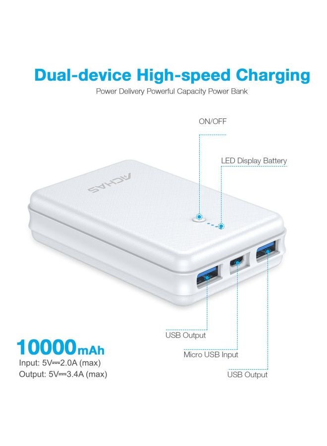 10000 mAh Portable Power Bank White - v1598010871/N39862084A_3