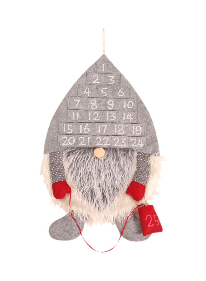 Beauenty Christmas Themed Decorative Calendar Cap Grey/White/Red 64 x 39cm  - Image 1