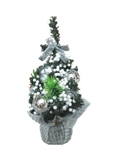 Beauenty Decorative Christmas Tree Silver/Green/White 20cm  - Image 1