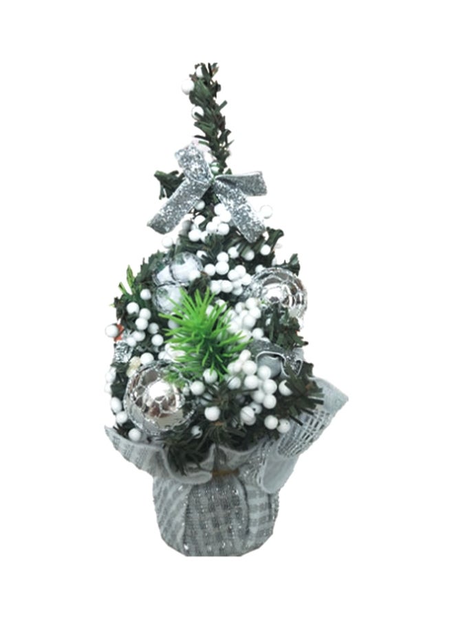Beauenty Decorative Christmas Tree Silver/Green/White 20cm  - Image 1