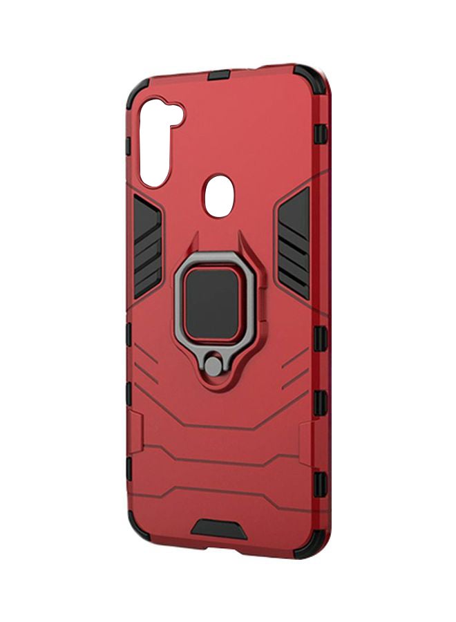 Iron Man Protective Case Cover With Finger Ring Holder For Samsung A11/M11 Red/Black  - Image 1