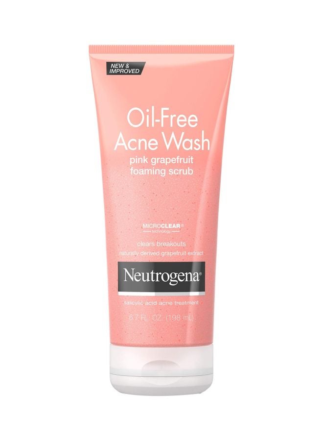 Neutrogena Oil-Free Acne Wash Pink Grapefruit Foaming Scrub 198ml  - Image 1