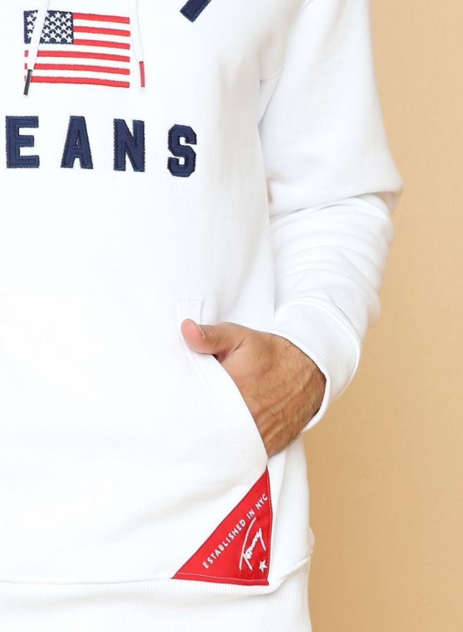 TOMMY JEANS - Americana Logo Hoodie Classic White - Image 1