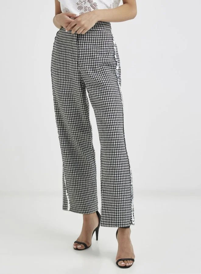 LOST INK Embellished Textured Pants Multicolour