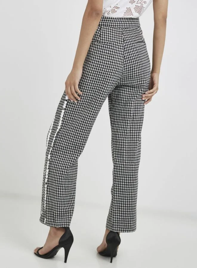 LOST INK Embellished Textured Pants Multicolour