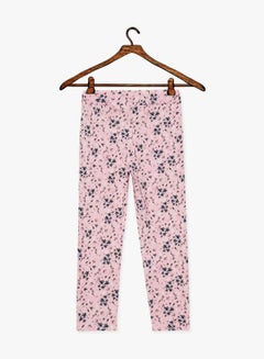 NAME IT Cotton Blend Floral Knit Pants Pink  - Image 2