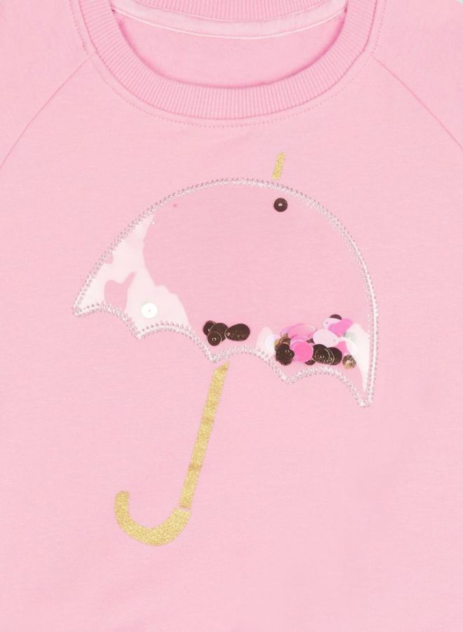 NAME IT - Umbrella Detailed Sweatshirt Prism Pink - Image 1