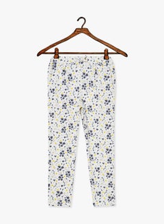 NAME IT Floral Printed Knit Pants White/Blue  - Image 1