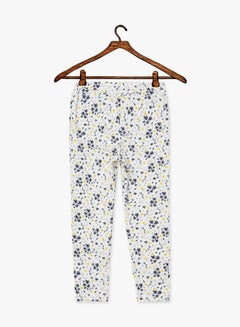 Floral Printed Knit Pants White/Blue - v1598022722/N35288884V_2