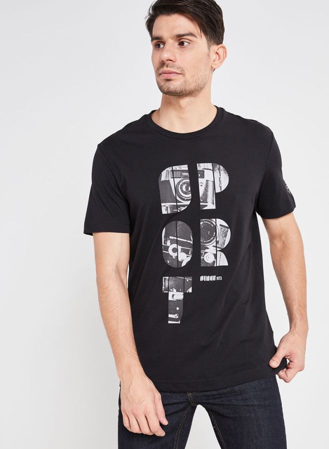 لوتو تيشيرت جوناه III بفتحة رقبة مستديرة أسود/ رمادي - Image 1