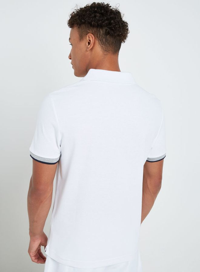 LOTTO L73 Logo Printed Polo White/Navy  - Image 2