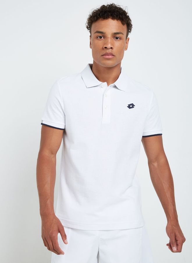 LOTTO L73 Logo Printed Polo White/Navy  - Image 1