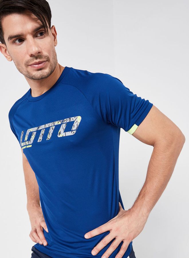 لوتو تيشيرت ديفين IV RGL بفتحة رقبة مستديرة أزرق - Image 4