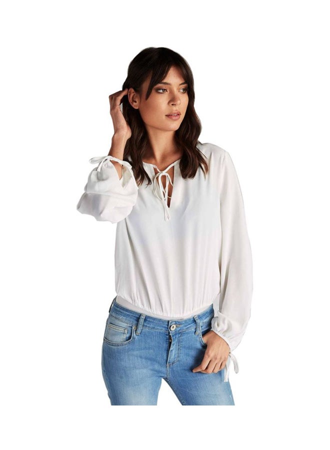 Sacoor Brothers Long Sleeves Blouse White  - Image 3