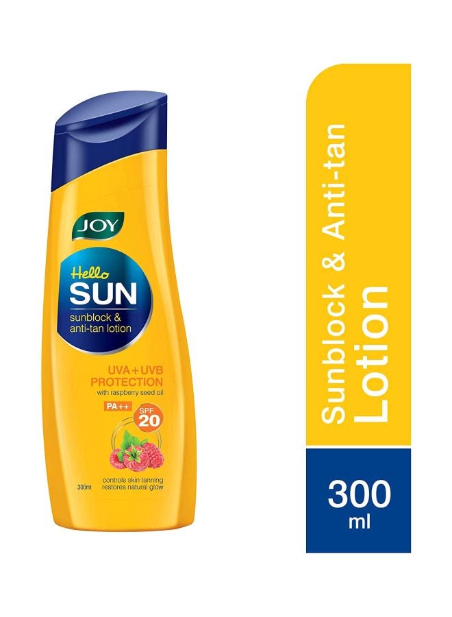 JOY - Hello Sun Sunblock And Anti-Tan Lotion SPF 20 PA++ 300ml - Image 1