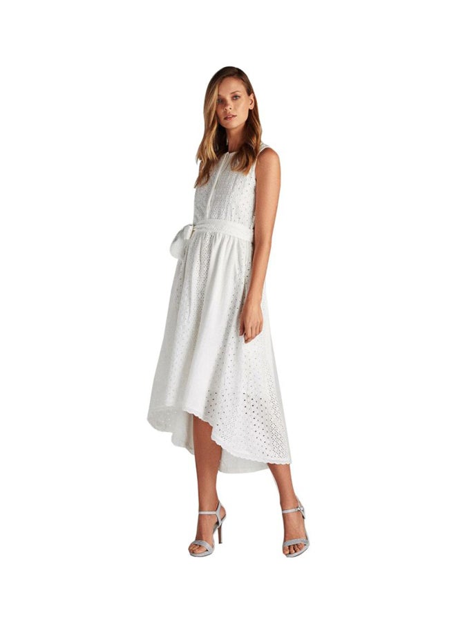 Sacoor Brothers Embroidered Midi Dress White  - Image 1