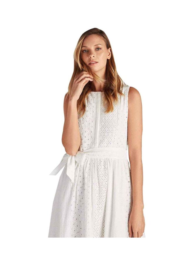 Sacoor Brothers Embroidered Midi Dress White  - Image 3