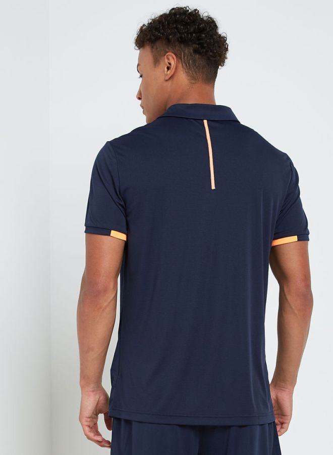 لوتو تيشيرت بولو ديفين أي في كحلي/برتقالي - Image 2